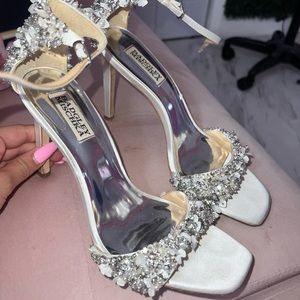 Badgley mischka teja embellished wedding heels